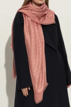 Fendi RÓŻOWY Chusta z monogramem