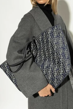 Fendi SZARY Dwustronna torba ‘Roll Large’ typu ‘shopper’