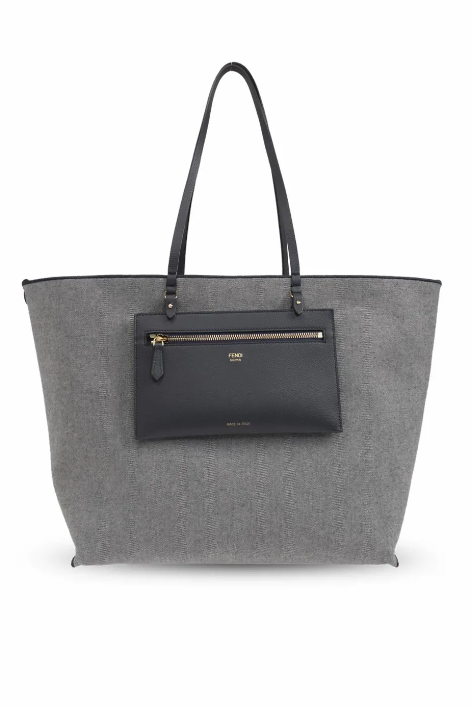 Fendi SZARY Dwustronna torba ‘Roll Large’ typu ‘shopper’