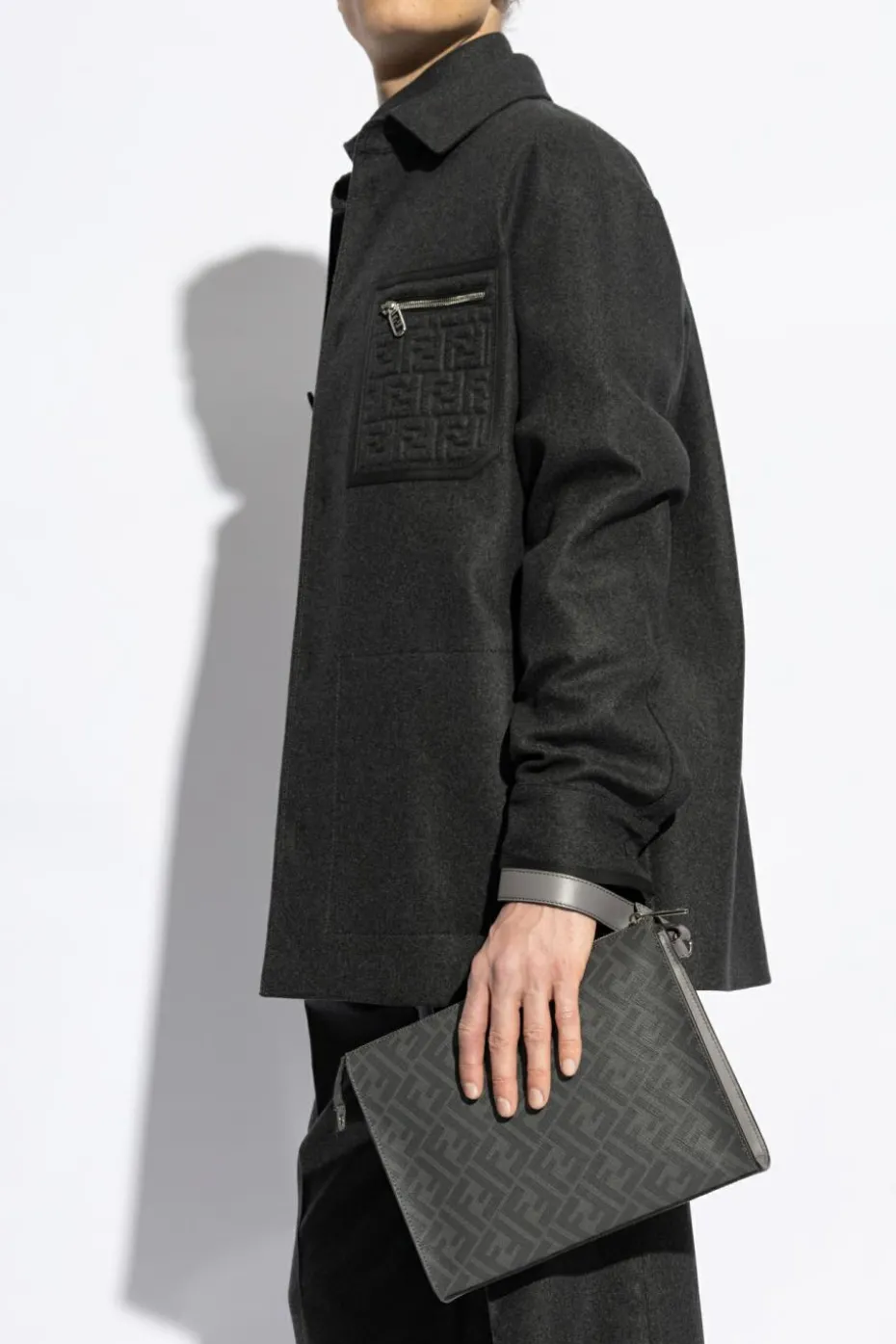 Fendi SZARY Torba do ręki `Diagonal`