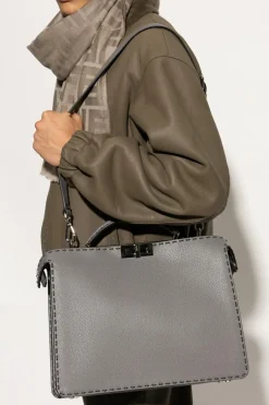 Fendi SZARY Torba `Medium Peekaboo` typu `shopper`