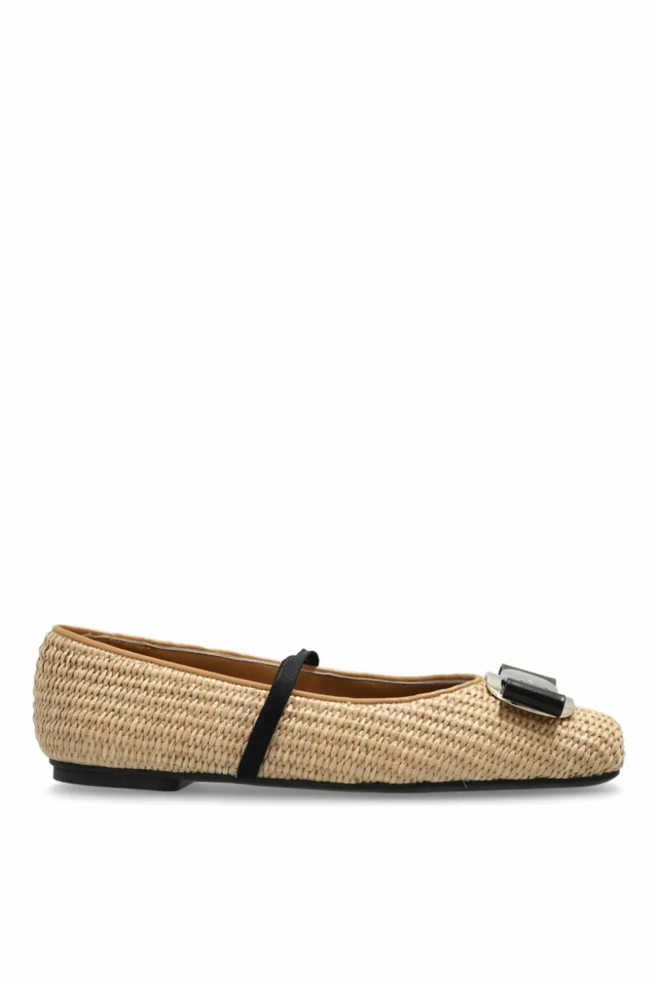 FERRAGAMO beżowy Baleriny z kokardą