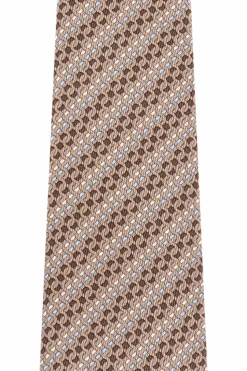 FERRAGAMO beżowy Jedwabny krawat