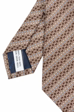 FERRAGAMO beżowy Jedwabny krawat