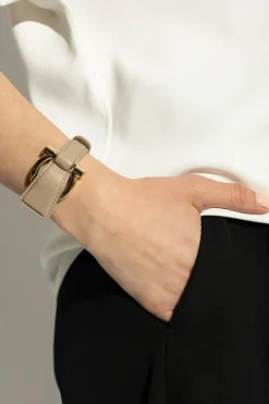 FERRAGAMO beżowy Skórzana bransoleta