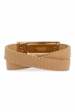 FERRAGAMO beżowy Skórzana bransoleta