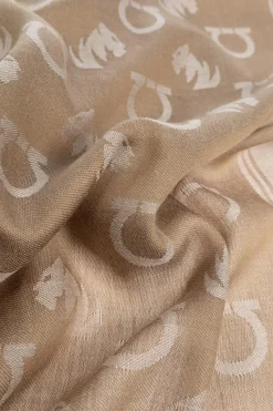 FERRAGAMO beżowy Szal z monogramem