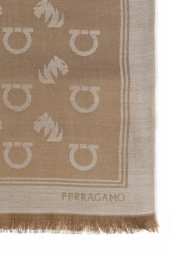 FERRAGAMO beżowy Szal z monogramem