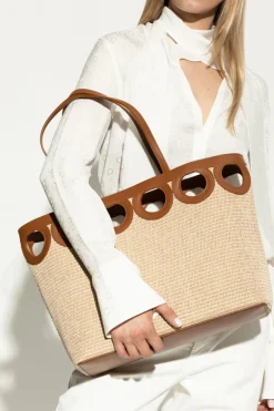 FERRAGAMO beżowy Torba `Gancio Medium` typu `shopper`