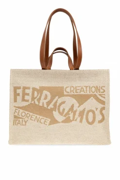 FERRAGAMO beżowy Torba `Sign Large` typu `shopper`