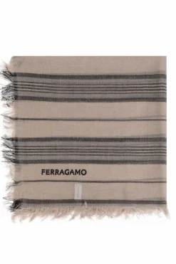 FERRAGAMO beżowy Wełniany szal