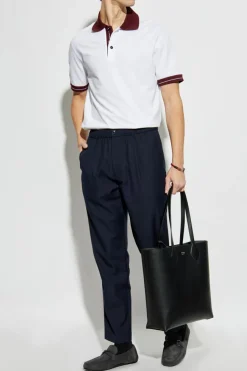 FERRAGAMO BIAŁY Bawełniane polo