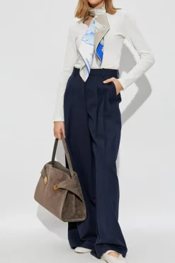 FERRAGAMO BIAŁY Prążkowany top