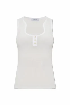 FERRAGAMO BIAŁY Prążkowany top