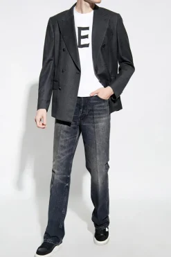 FERRAGAMO BIAŁY T-shirt z logo