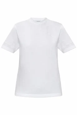 FERRAGAMO BIAŁY T-shirt z ażurowymi wstawkami