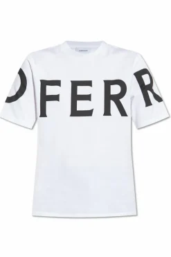 FERRAGAMO BIAŁY T-shirt z logo