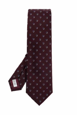 FERRAGAMO BORDO Jedwabny krawat