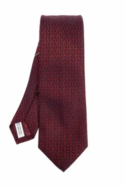 FERRAGAMO BORDO Jedwabny krawat
