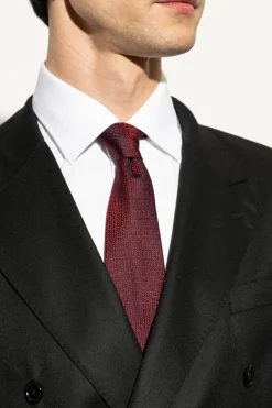 FERRAGAMO BORDO Jedwabny krawat