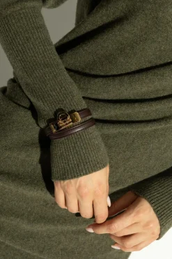 FERRAGAMO BORDO Skórzana bransoleta