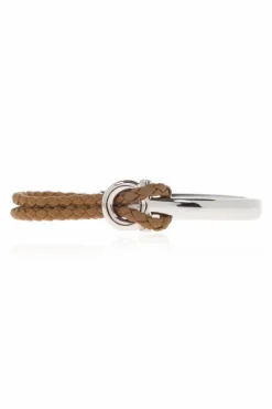 FERRAGAMO BRĄZOWY Bransoleta z wygrawerowanym logo