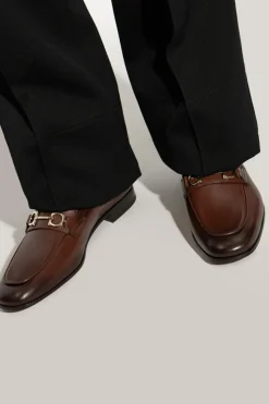 FERRAGAMO BRĄZOWY Buty `Balty` typu `loafers`