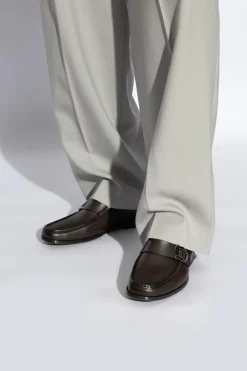 FERRAGAMO BRĄZOWY Buty `Caspian` typu `loafers`