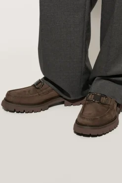 FERRAGAMO BRĄZOWY Buty `Cocoon` typu `loarers`