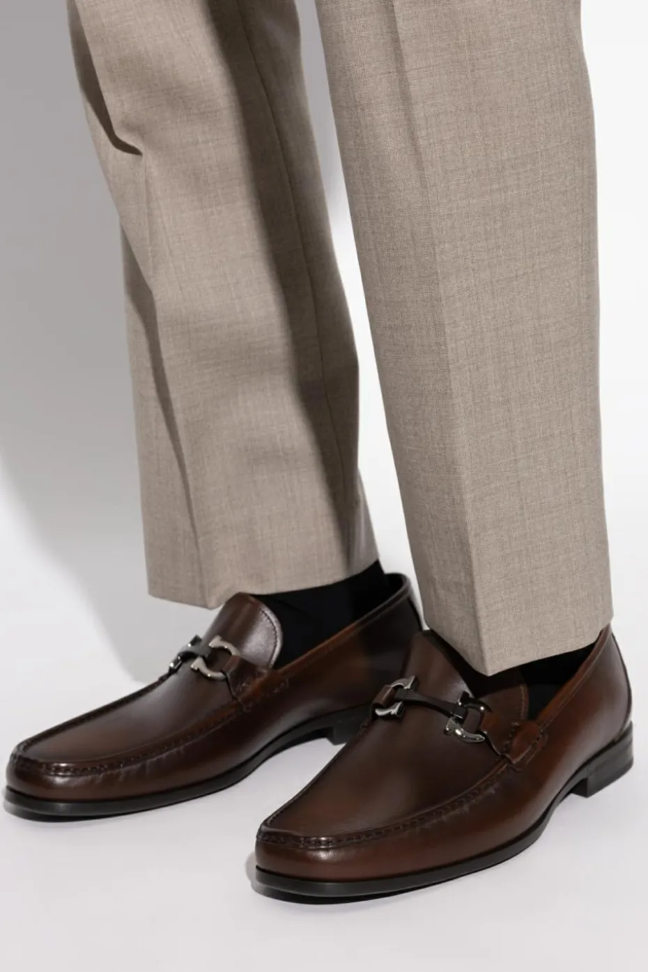 FERRAGAMO BRĄZOWY Buty `Grandioso2` typu `loafers`