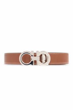 FERRAGAMO BRĄZOWY Dwustronny pasek