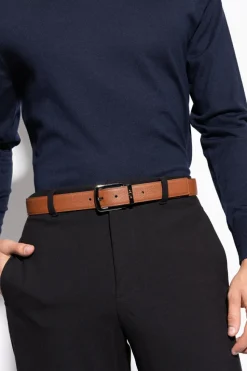 FERRAGAMO BRĄZOWY Dwustronny pasek
