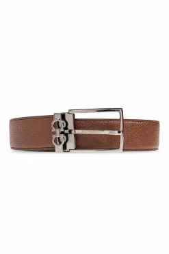 FERRAGAMO BRĄZOWY Dwustronny pasek