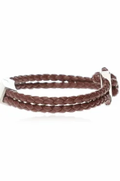 FERRAGAMO BRĄZOWY Pleciona bransoleta
