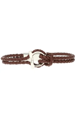 FERRAGAMO BRĄZOWY Pleciona bransoleta