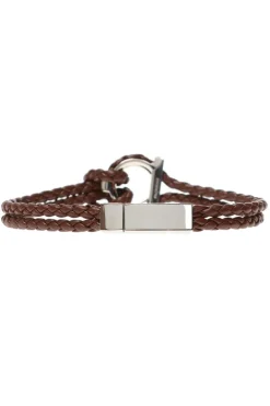 FERRAGAMO BRĄZOWY Pleciona bransoleta