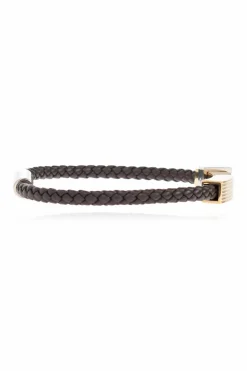 FERRAGAMO BRĄZOWY Skórzana bransoleta