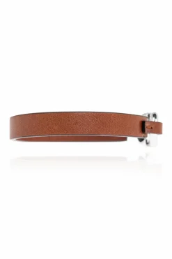 FERRAGAMO BRĄZOWY Skórzana bransoleta