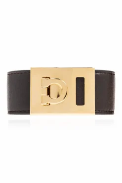 FERRAGAMO BRĄZOWY Skórzana bransoleta