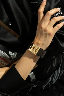 FERRAGAMO BRĄZOWY Skórzana bransoleta
