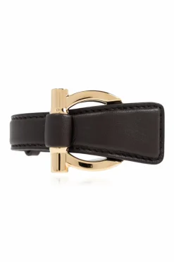 FERRAGAMO BRĄZOWY Skórzana bransoleta