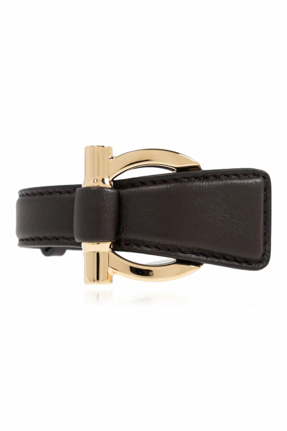 FERRAGAMO BRĄZOWY Skórzana bransoleta