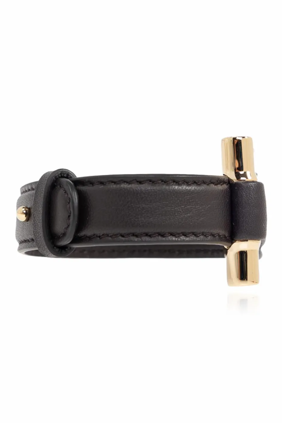 FERRAGAMO BRĄZOWY Skórzana bransoleta