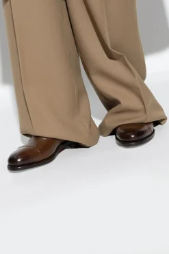 FERRAGAMO BRĄZOWY Skórzane buty typu ‘oxford’