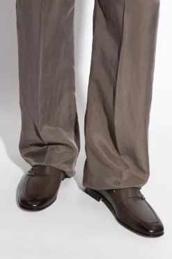 FERRAGAMO BRĄZOWY Skórzane buty `Bonny`