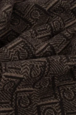 FERRAGAMO BRĄZOWY Szal z monogramem