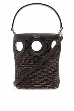 FERRAGAMO BRĄZOWY Torba do ręki