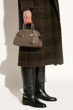 FERRAGAMO BRĄZOWY Torba do ręki `Hug Mini`