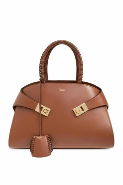 FERRAGAMO BRĄZOWY Torba na ramię `Hug S`
