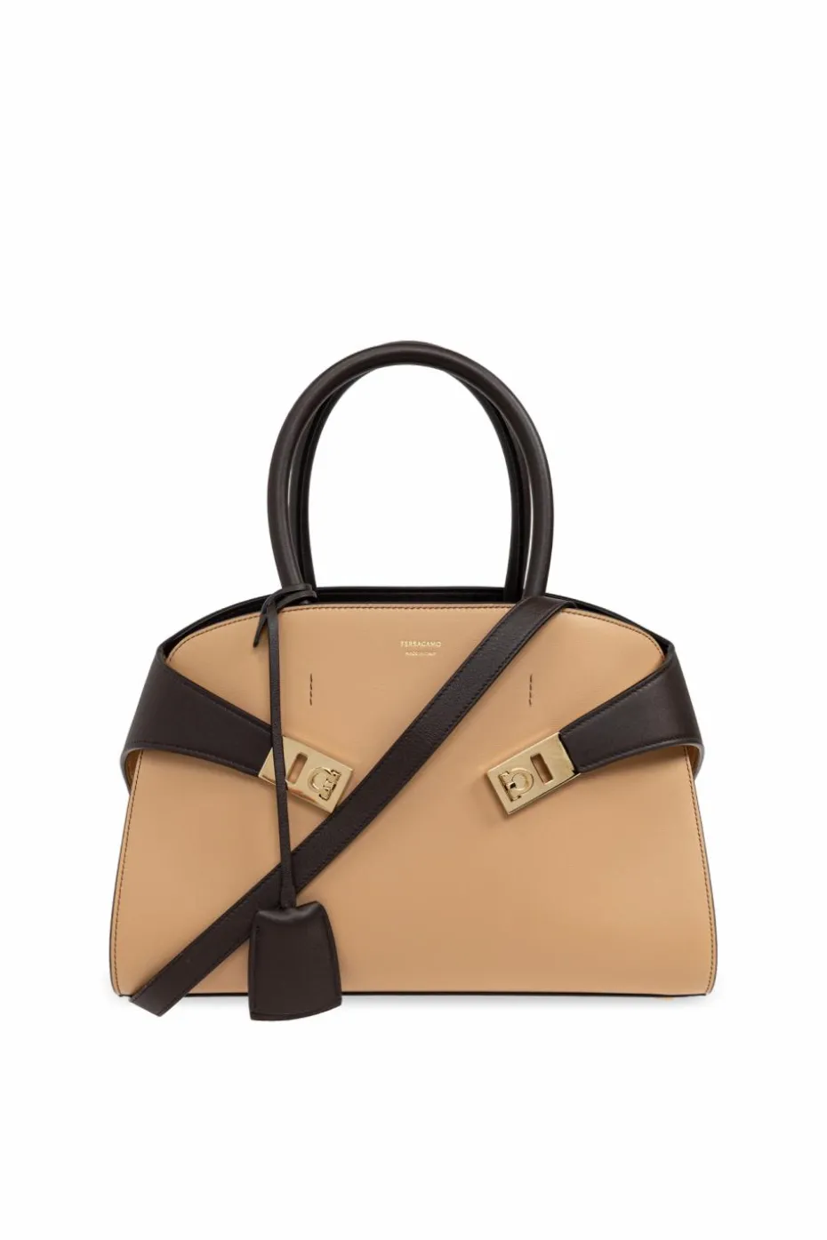 FERRAGAMO BRĄZOWY Torba na ramię `Hug`